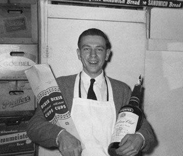 Historical photo of Knights employee